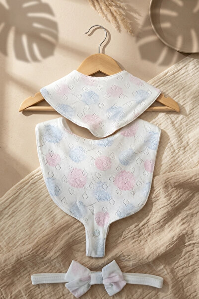 Babydonat Aura Pastel Pointelle 3-Piece Baby Set - 100% Cotton Breathable Kni...