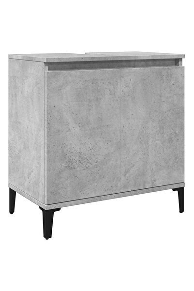 vidaxl Sink cabinet, concrete grey, 58x33x60 cm, processed wood