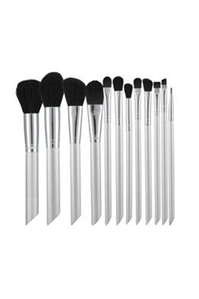 MIMO Set 12 Pensule Gri pentru Machiaj - Makeup Brush Grey, 12 buc