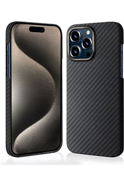 Techsuit Πίσω Κάλυμμα από Ίνες Αραμιδίου Μαύρο (iPhone 15 Pro Max)