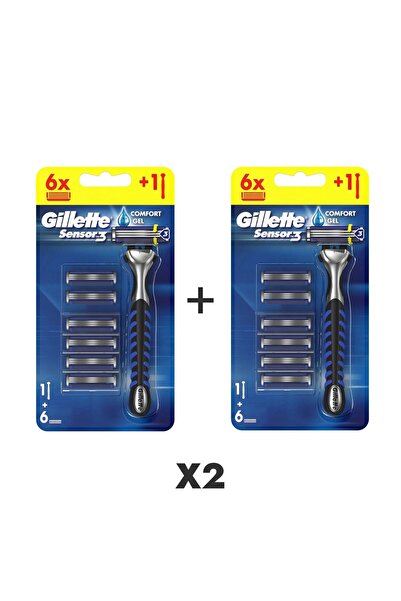 Gillette Sensor3 Tıraş Makinesi + 6 Yedek Tıraş Bıçağı 2 Adet