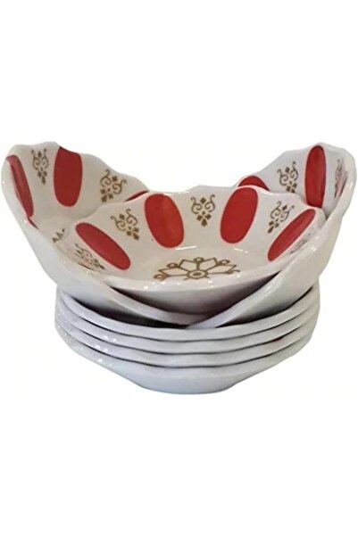 Yıldızan Nzr beautestore Por 127912 طبق شاي أحمر من البورسلين 12 قطعة 8691279...