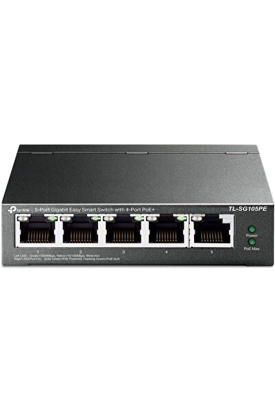 Yıldızan Tamgün Tl-Sg105Pe, 5-Port Gigabit Easy Smart Switch with 4-Port Poe+...