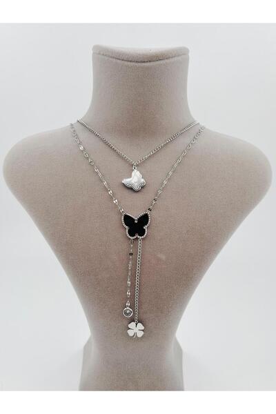 Bozhi Necklace Steel Silver Luminous Style
