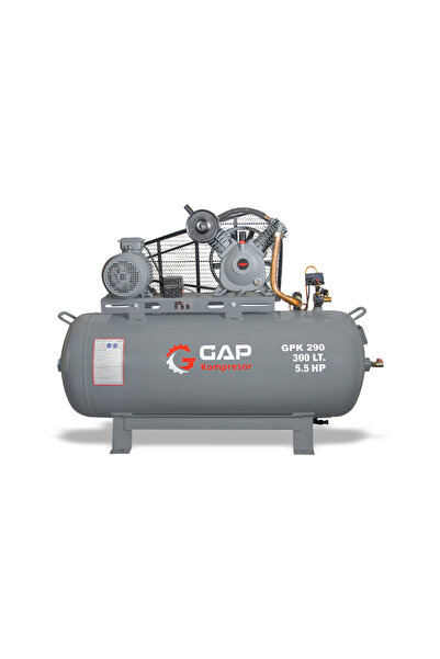 GAP KOMPRESÖR Hava Kompresörü Pistonlu 300 Lt 2 Kafa 12 Bar 5.5 Hp