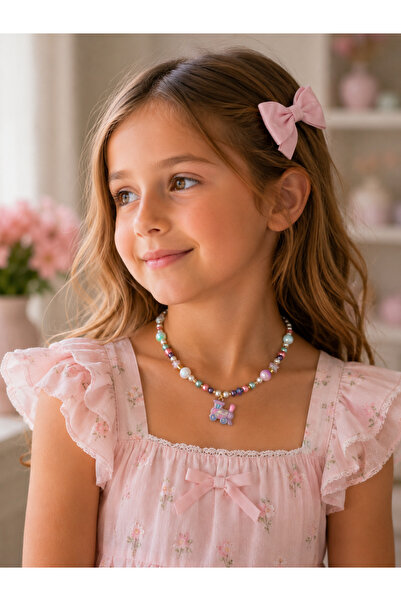 HALHALMILL Tren Sallantılı Pastel Kız Çocuk Kolye