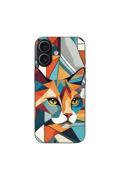 OEM Husa compatibila cu Apple iPhone 17 Silicon Gel Tpu Model Cubic Cat Art