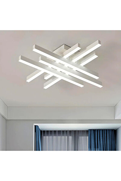 LightPlanet Lustra LED 6 Bars Design Alba Echivalent 600W Telecomanda