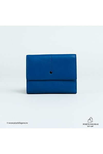 Posete Fagaras Alice Leather Wallet - Light Blue, Genuine Leather Wallet , Wo...