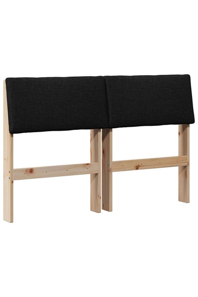 vidaxl Tăblie tapițată Negru 120 cm Lemn de pin masiv