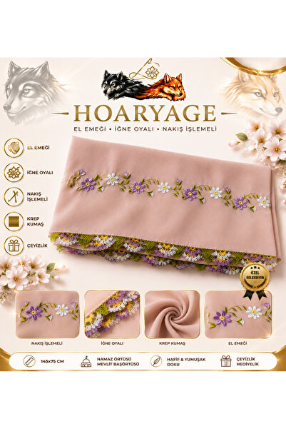 hoaryage التطريز اليدوي المطرزة إبرة مطرزة غطاء الصلاة المهر Mevlit الحجاب كر...