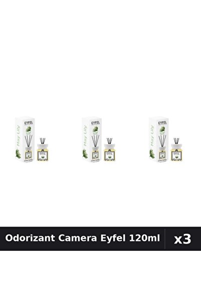 Eyfel Set 3 Odorizant Camera cu Betisoare Lacramioare 120ml - Parfum Intens
