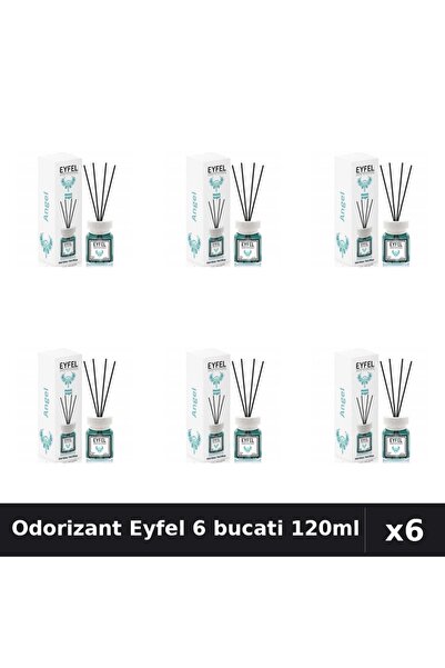 Eyfel Set 6 Odorizant Camera cu Betisoare Angel Parfum Intens 120ml