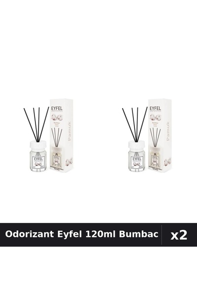 Eyfel Set 2 Odorizant Camera cu Betisoare Bumbac 120ml - Parfum Intens