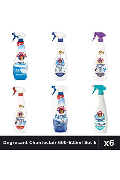 Chanteclair Set 6 Degresant Universal 600-625ml - 6 Arome, Anticalcar, Detart...