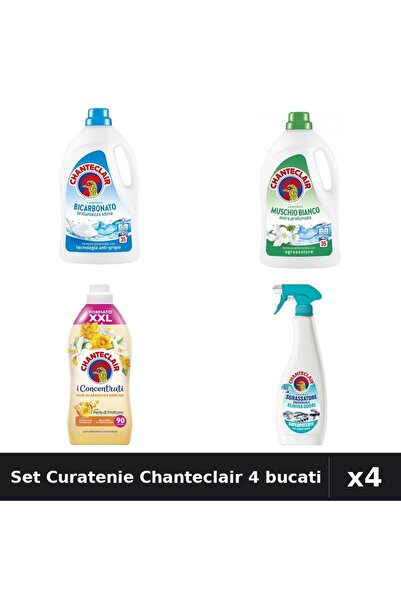 Chanteclair Set 4 Detergent și Balsam Rufe 1575ml 1800ml - Bicarbonat, Mosc A...