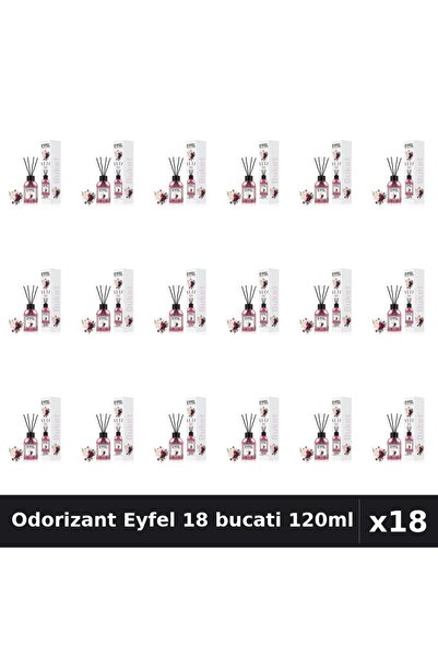 Eyfel Set 18 Odorizant Camera cu Betisoare - Aroma Bouquet, Parfum Intens 120ml