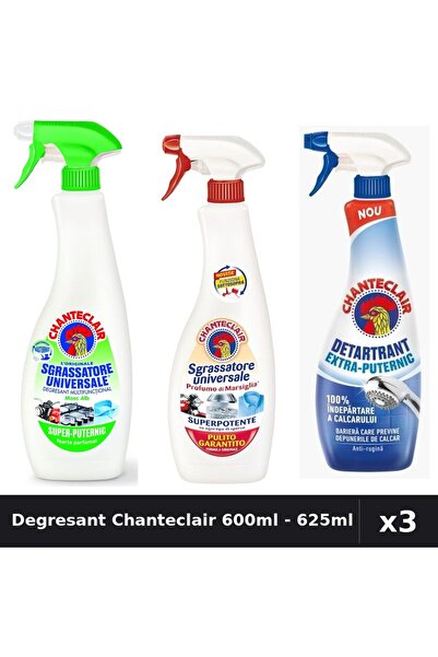 Chanteclair Set 3 Degresant Universal 600ml + Detartrant 625ml - Lămâie, Mars...