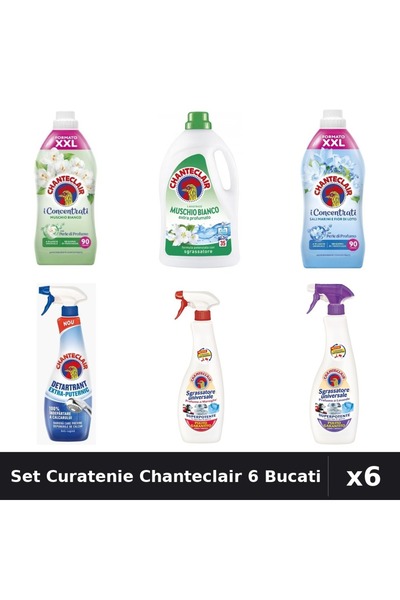 Chanteclair Set 6 Curatenie - Detergent, Balsam, Degresant, Detartrant 1800ml...