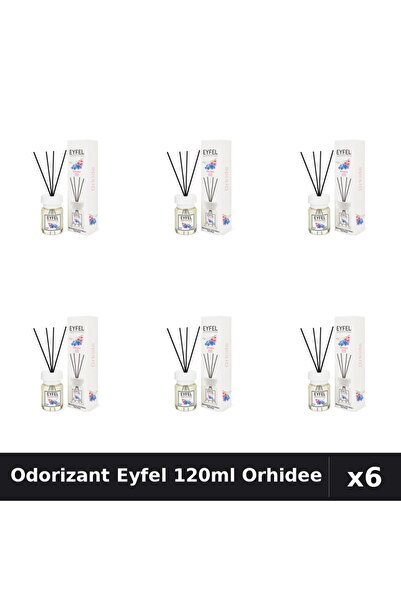Eyfel Set 6 Odorizant Camera cu Betisoare Orhidee - Parfum Intens, 120ml