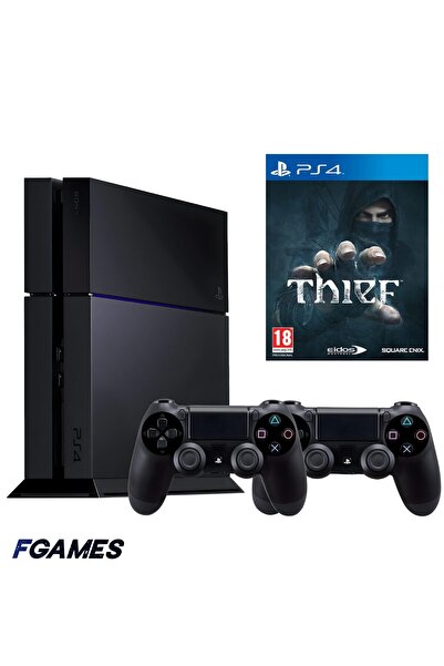 Sony Consola Playstation 4 Ps4 500GB + Două Controlere + Jocul Thief PlayStat...