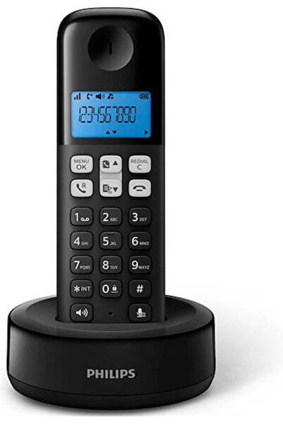 Philips D161 Ασύρματο τηλέφωνο με Ελληνικό Μενού Μαύρο