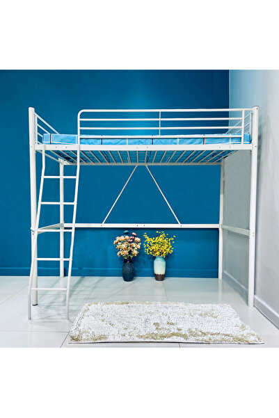 Home Box سرير فردي معدني بلون الفانيليا - 90×200 سم
