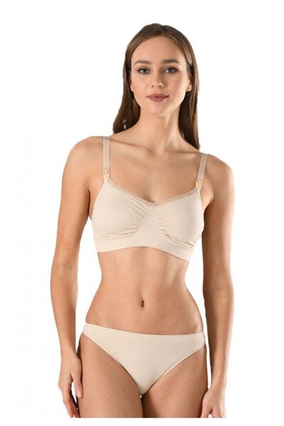 Miss Fit Women's nursing bra with removable cups, beige color