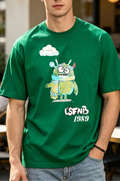 Fleck Casual Cartoon Monster Design T Shirts For Men LSFNB 1989 Mens Printed ...