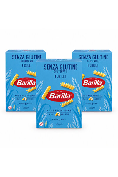Barilla Set 3 x Paste Fusilli fără gluten, 400 g/bucată, din porumb și orez i...