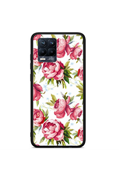 Other Realme 8 i Pink Roses Black Glossy Θήκη