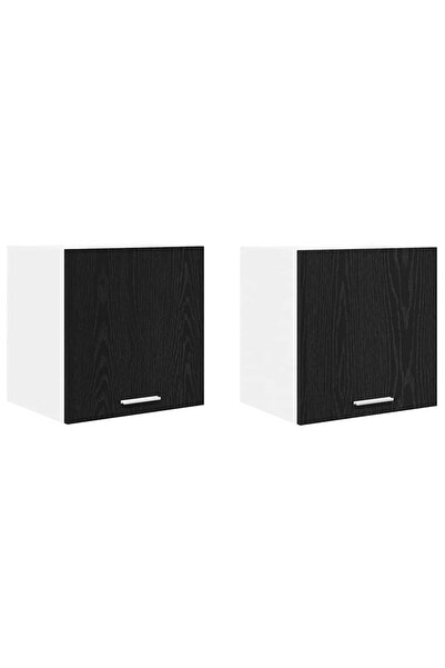 vidaxl Wall cabinet 2 pcs Black and White Oak 40 x 31 x 40 cm