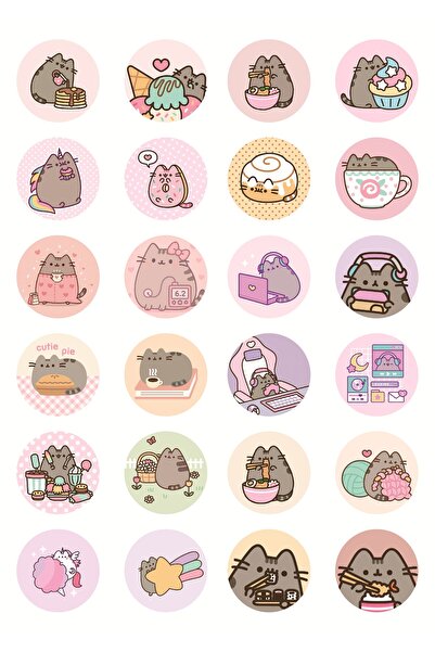 nihonwosekai Set anime naljepnica Pusheen, 24 komada