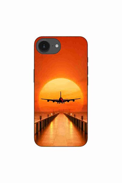 OEM Калъф, съвместим с Apple iPhone 16e, силиконов гел TPU, модел Самолет и з...