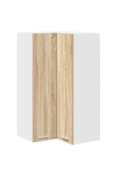 vidaxl Wall cabinet with door Sonoma Oak and White 57 x 57 x 100 cm