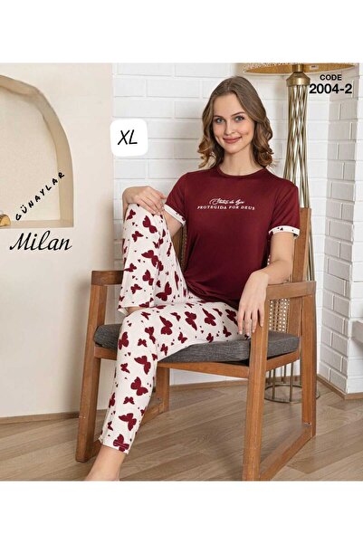 RAHAF TİCARET Butterfly Patterned Pajama Set