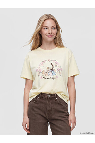 LC Waikiki Γυναικείο μπλουζάκι NEVAVM με στάμπα Winnie the Pooh, 100% βαμβάκι