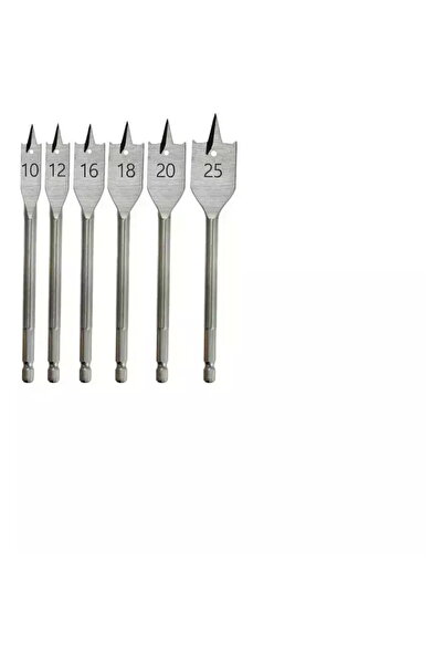 DEDRA EXIM Flat wood drill Top Bottom Set 6 pcs.: 10,12,16,18,20,25mm