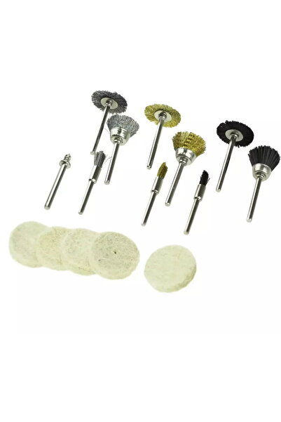 DEDRA EXIM Wire brushes and polishing pads, Top Bottom Set of 15 pcs.