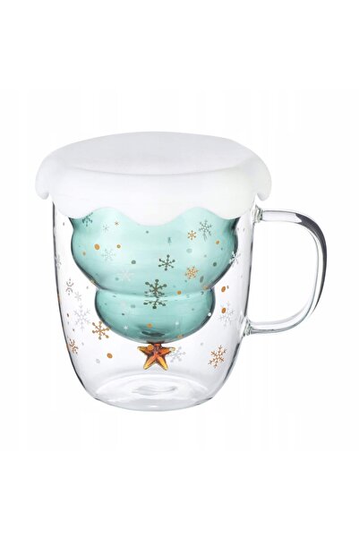 Kamille 320 ml double glass mug with Christmas design