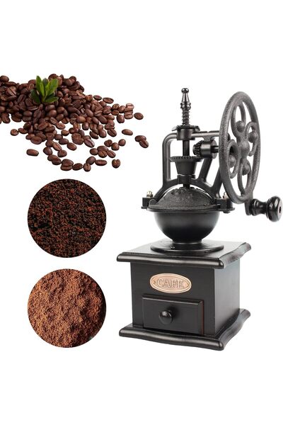 Arabest Coffee Grinder,Manual,Wooden,Cast Iron Hand Crank,Fineness Adjustment...
