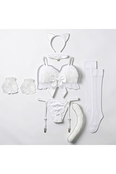 VELVIA Lingerie Set with Feather Details