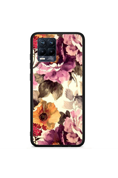 Other Realme 8 i Daisies and roses Black Glossy Θήκη