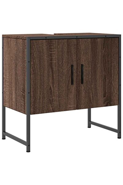 vidaxl Dulap chiuvetă de baie, stejar maro, 60x33x60 cm lemn prelucrat