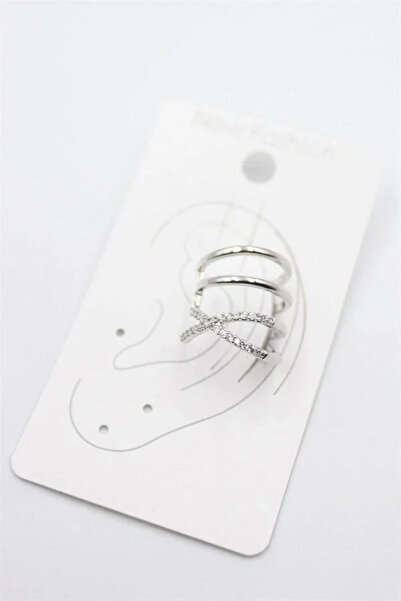Marsilyan Nvdn- Ieg - Stoned Cartilage Earrings - Silver Iegrs-Nvdn1