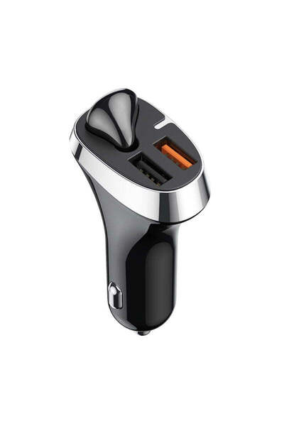 Joyroom JR-CP2 car charger, with wireless headphones, 2x USB, Bluetooth 5.0, ...