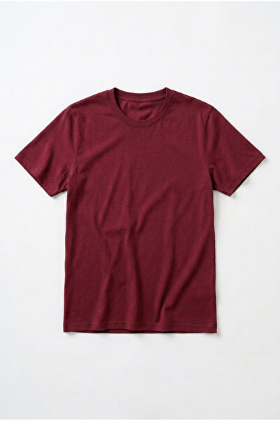 ELAFRO Women's Red Regular Full-Fit Cotton Combed Cotton Crew Neck T-Shirt
