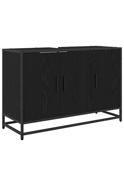 vidaxl Dulap de Baie cu ușă Stejar Negru 90 x 33 x 60 cm Lemn compozit