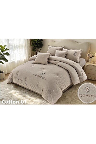 Barigo Simple 100% Cotton Embroidered 4-Piece Bedspread