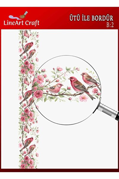 LİNEART Iron-On Border Rubon Transfer Printing Wood & Fabric Transfer No:B2-5...